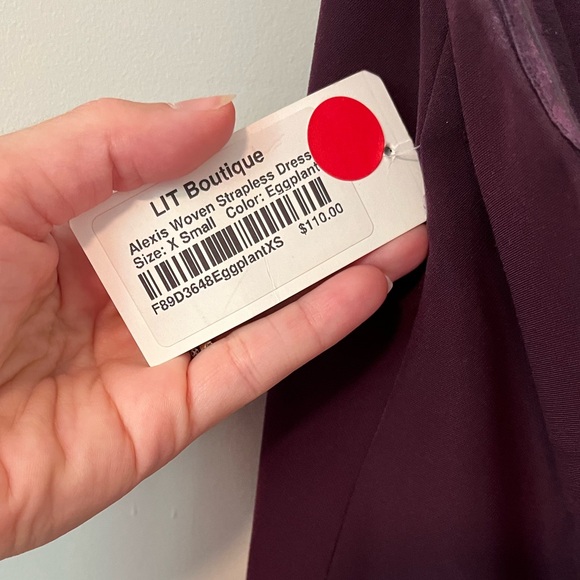 NWT Eggplant strapless dress - Picture 3 of 3